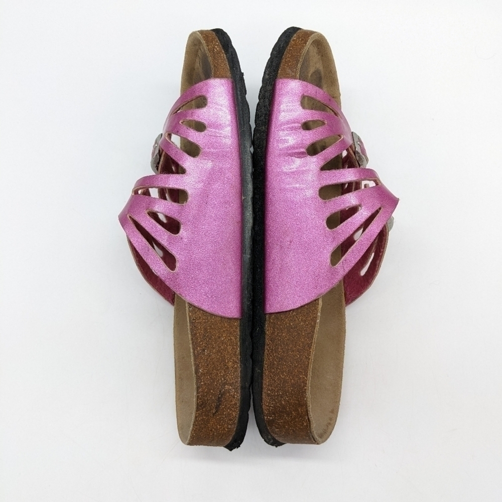 Betula by Birkenstock pink strappy leather slip on 36 5/5.5 - Picture 3 of 12